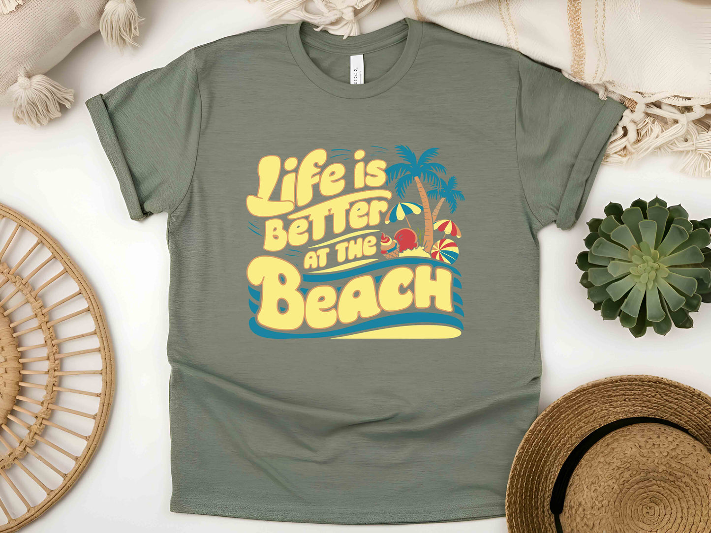 Life Is Better At The Beach Shirt Summer Vacation Tee Hawaii Travel Beach Outfit Coastal Vibes Gift