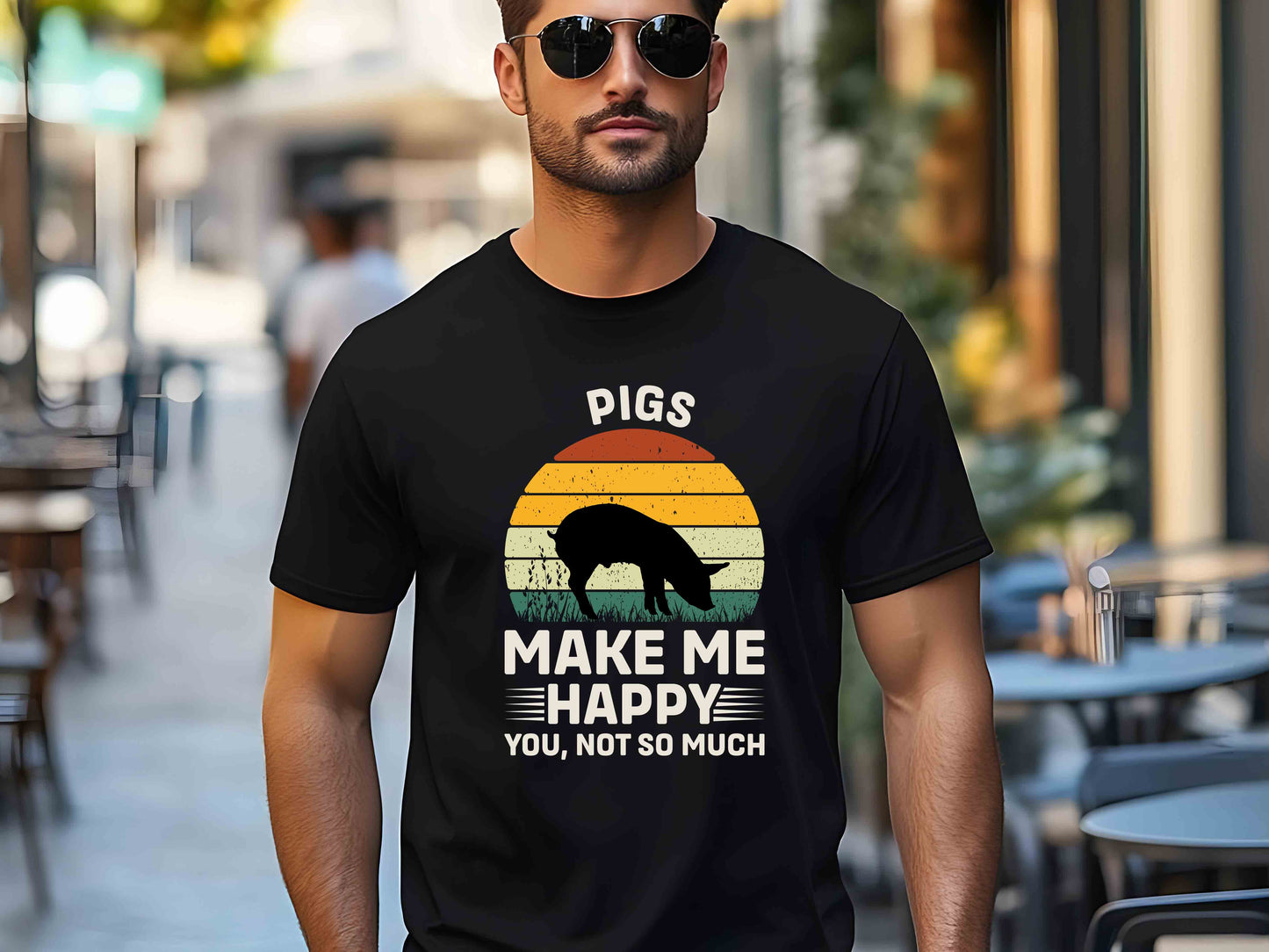 Pigs Make Me Happy You Not So Much Shirt Funny Pig Lover Tee Cute Farm Animal Gift for Pig Owners Quirky Humor T-Shirt