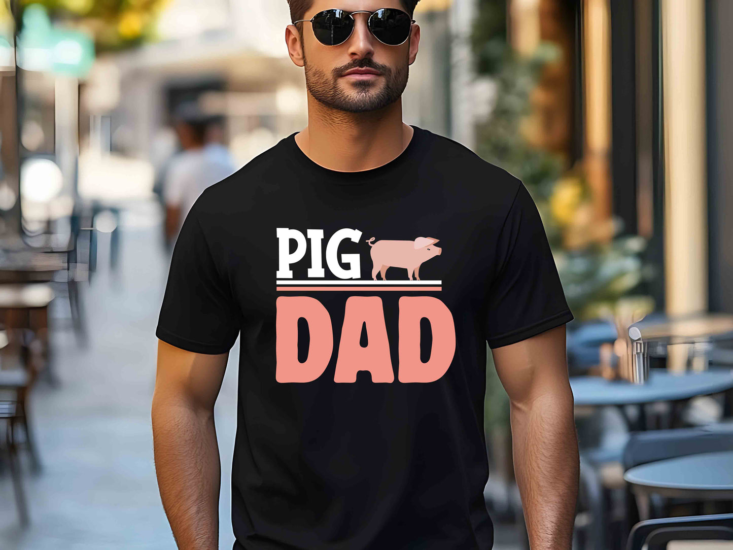 Pig Dad Shirt Funny Pig Owner Tee Gift for Pig Fathers Cute Farm Animal Dad Shirt Pig Daddy T-Shirt Father's Day Pig Lover Gift