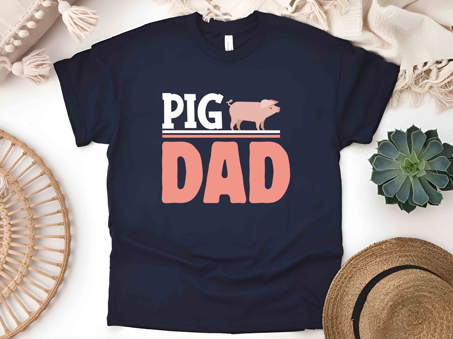 Pig Dad Shirt Funny Pig Owner Tee Gift for Pig Fathers Cute Farm Animal Dad Shirt Pig Daddy T-Shirt Father's Day Pig Lover Gift