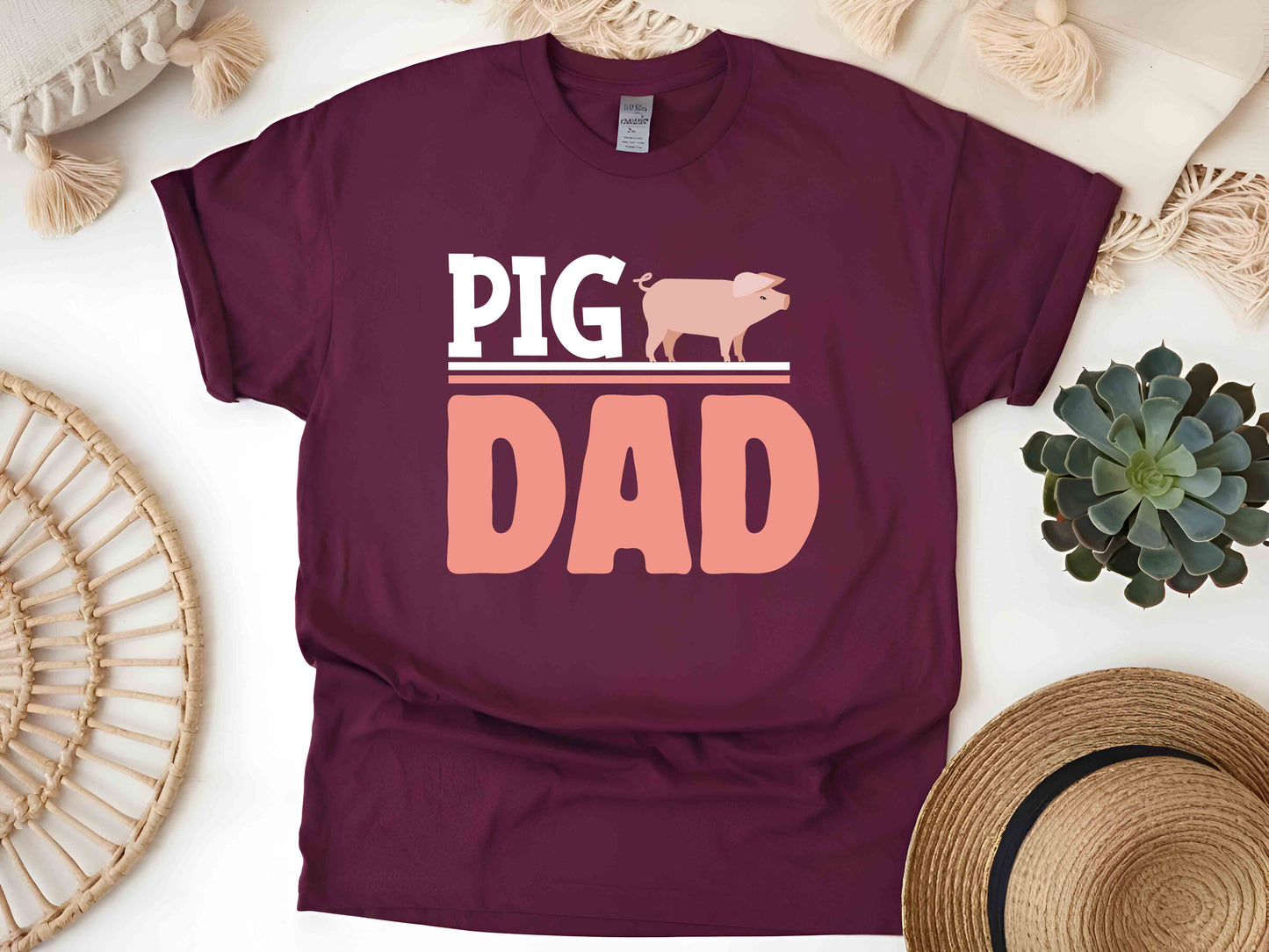 Pig Dad Shirt Funny Pig Owner Tee Gift for Pig Fathers Cute Farm Animal Dad Shirt Pig Daddy T-Shirt Father's Day Pig Lover Gift