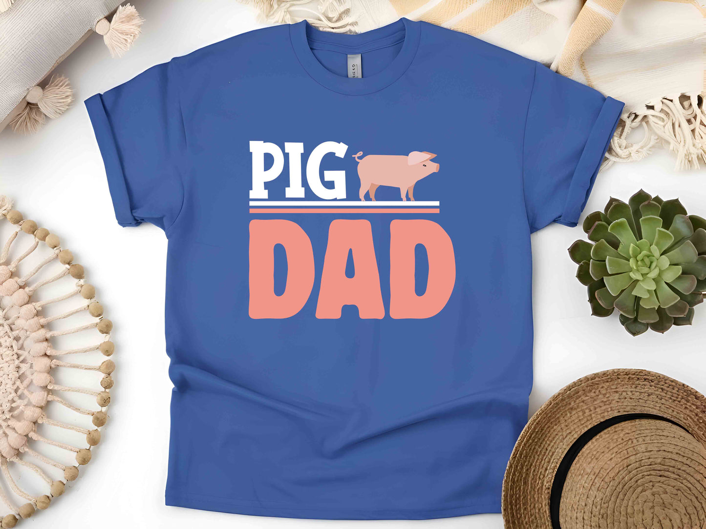 Pig Dad Shirt Funny Pig Owner Tee Gift for Pig Fathers Cute Farm Animal Dad Shirt Pig Daddy T-Shirt Father's Day Pig Lover Gift