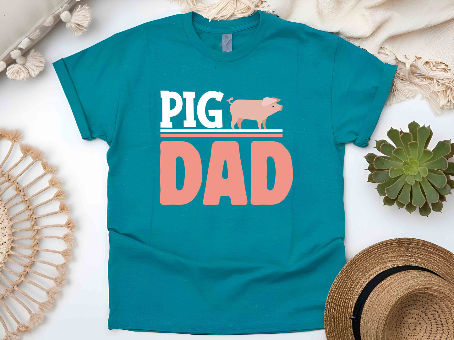 Pig Dad Shirt Funny Pig Owner Tee Gift for Pig Fathers Cute Farm Animal Dad Shirt Pig Daddy T-Shirt Father's Day Pig Lover Gift