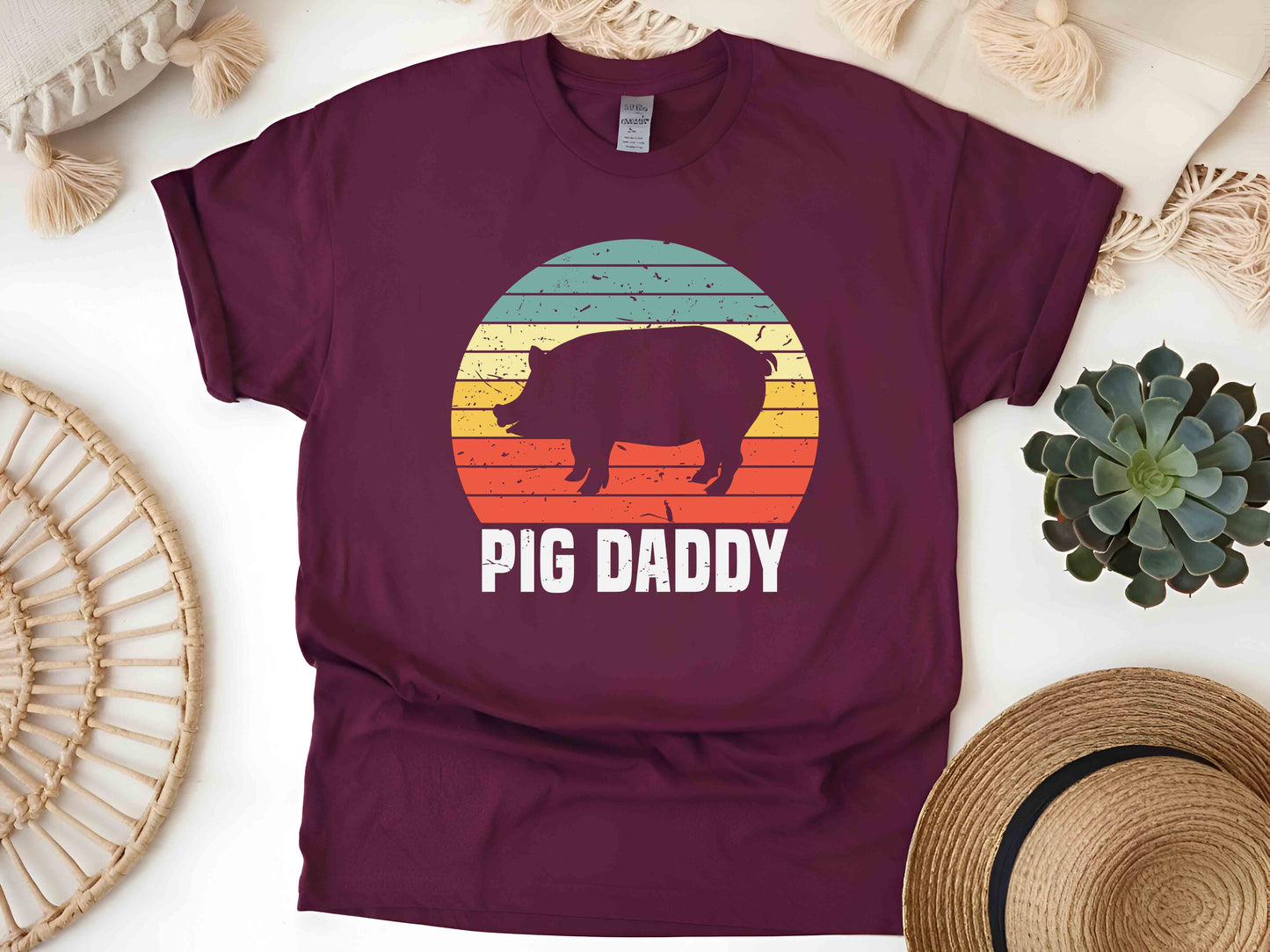 Pig Daddy Shirt, Funny Pig Dad Tee, Pig Owner Gift, Farm Animal T-Shirt, Pig Lover Shirt, Father's Day Pig Gift, Vintage Pig Tee