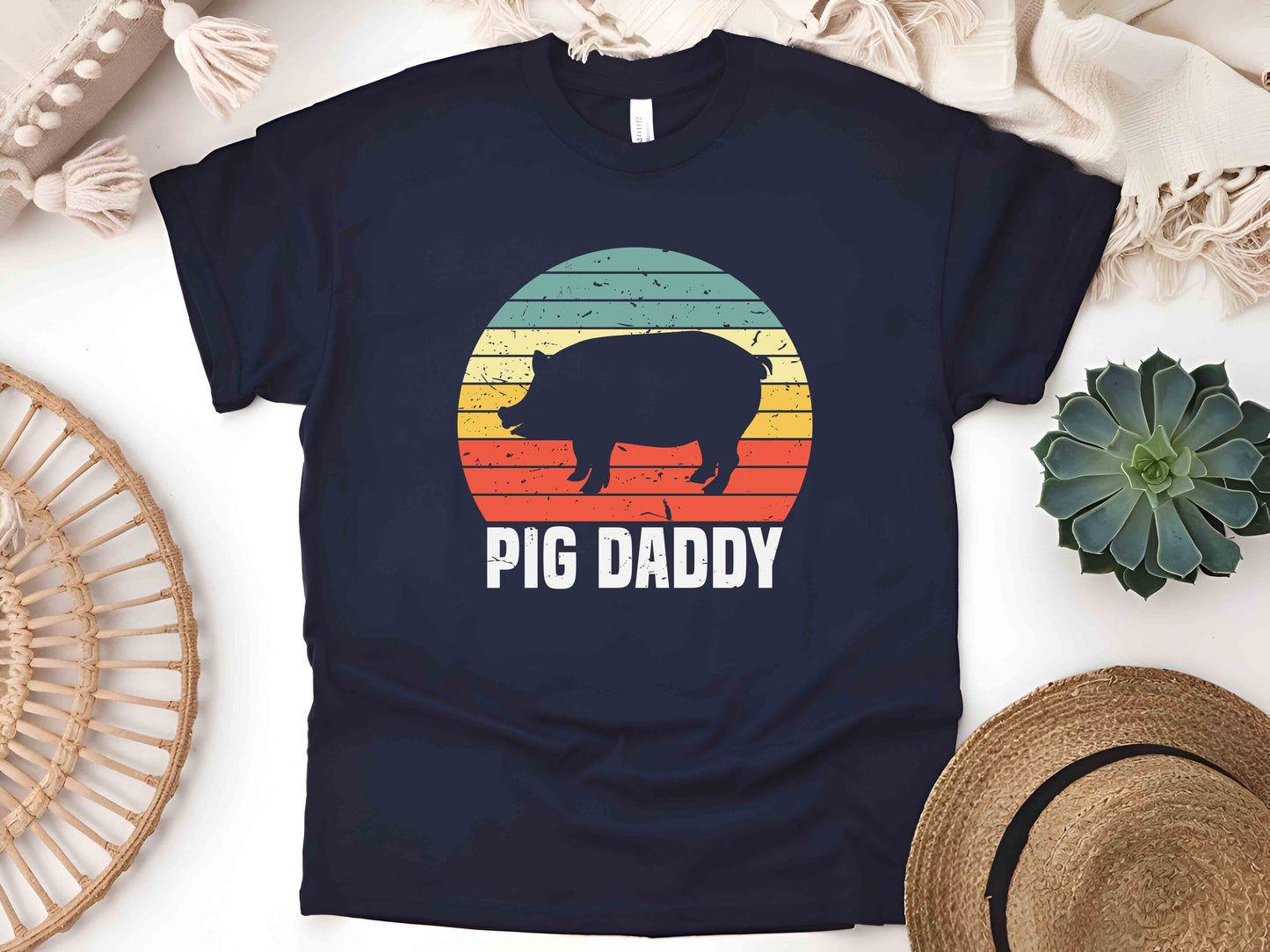 Pig Daddy Shirt, Funny Pig Dad Tee, Pig Owner Gift, Farm Animal T-Shirt, Pig Lover Shirt, Father's Day Pig Gift, Vintage Pig Tee