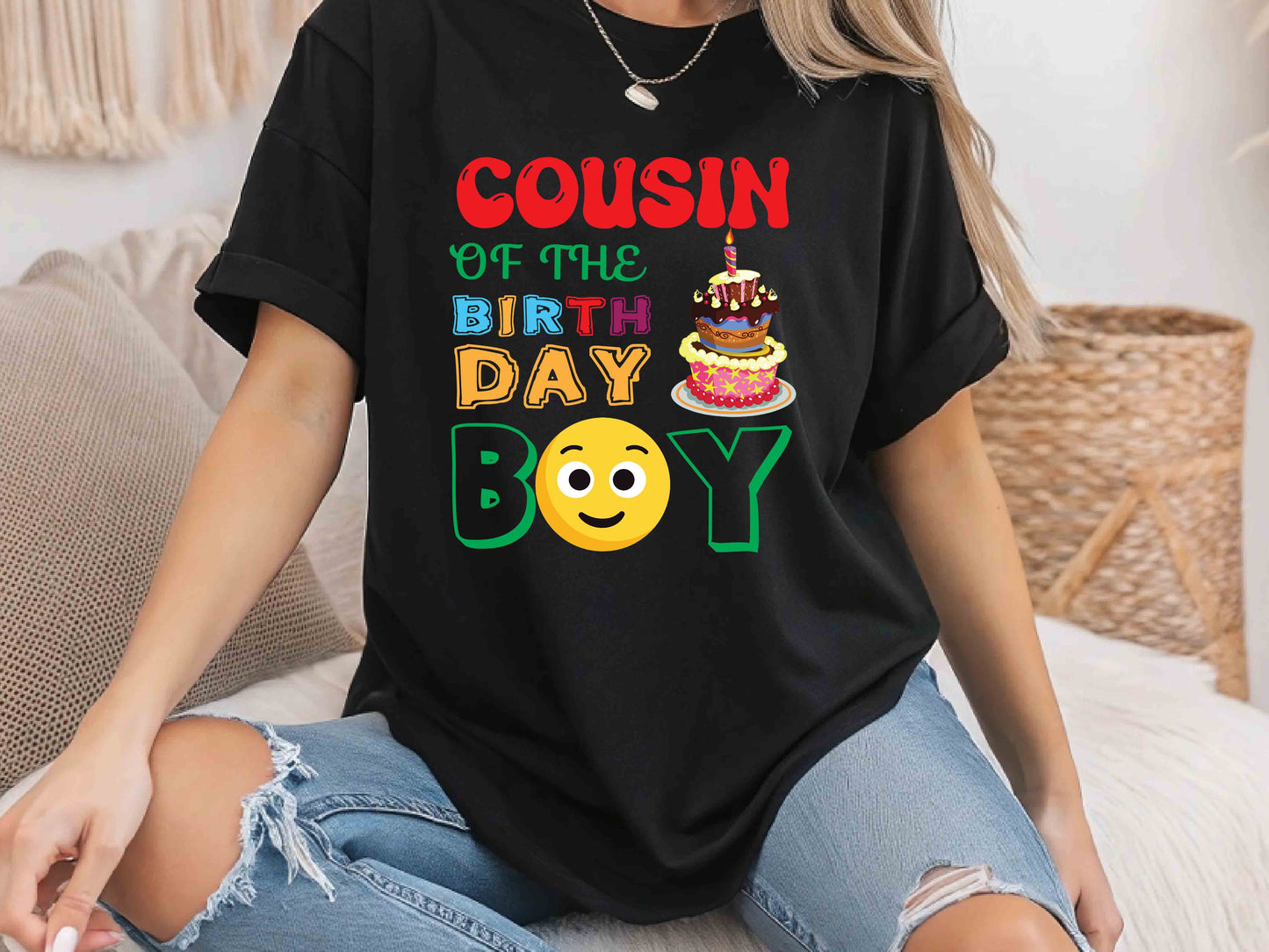 Cousin of the Birthday Girl Shirt, Family Matching Birthday T-Shirt, Kids Party Outfit, Customizable Cousin Tee, Birthday Celebration Apparel