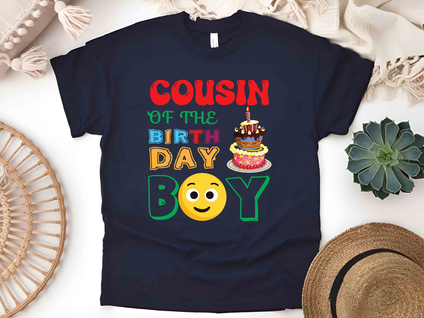 Cousin of the Birthday Girl Shirt, Family Matching Birthday T-Shirt, Kids Party Outfit, Customizable Cousin Tee, Birthday Celebration Apparel