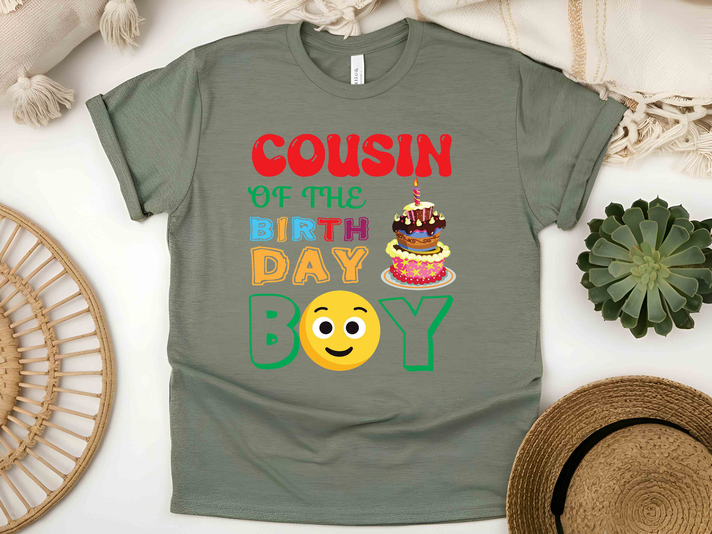 Cousin of the Birthday Girl Shirt, Family Matching Birthday T-Shirt, Kids Party Outfit, Customizable Cousin Tee, Birthday Celebration Apparel