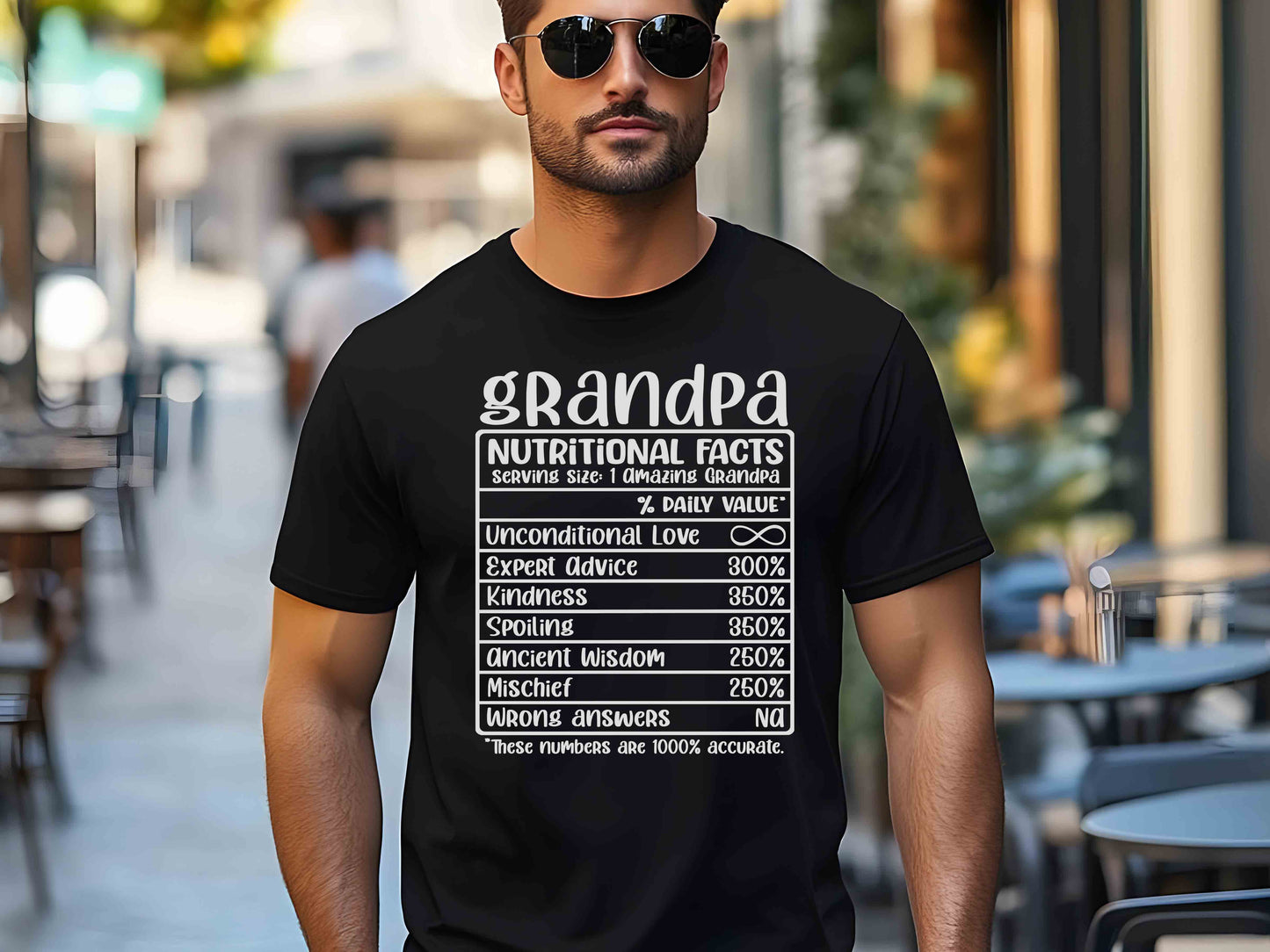 Grandpa Nutrition Facts Shirt, Funny Grandpa Tee, Father's Day Gift, Grandfather T-Shirt, Gift for Grandpa, Birthday Gift, Family Shirt