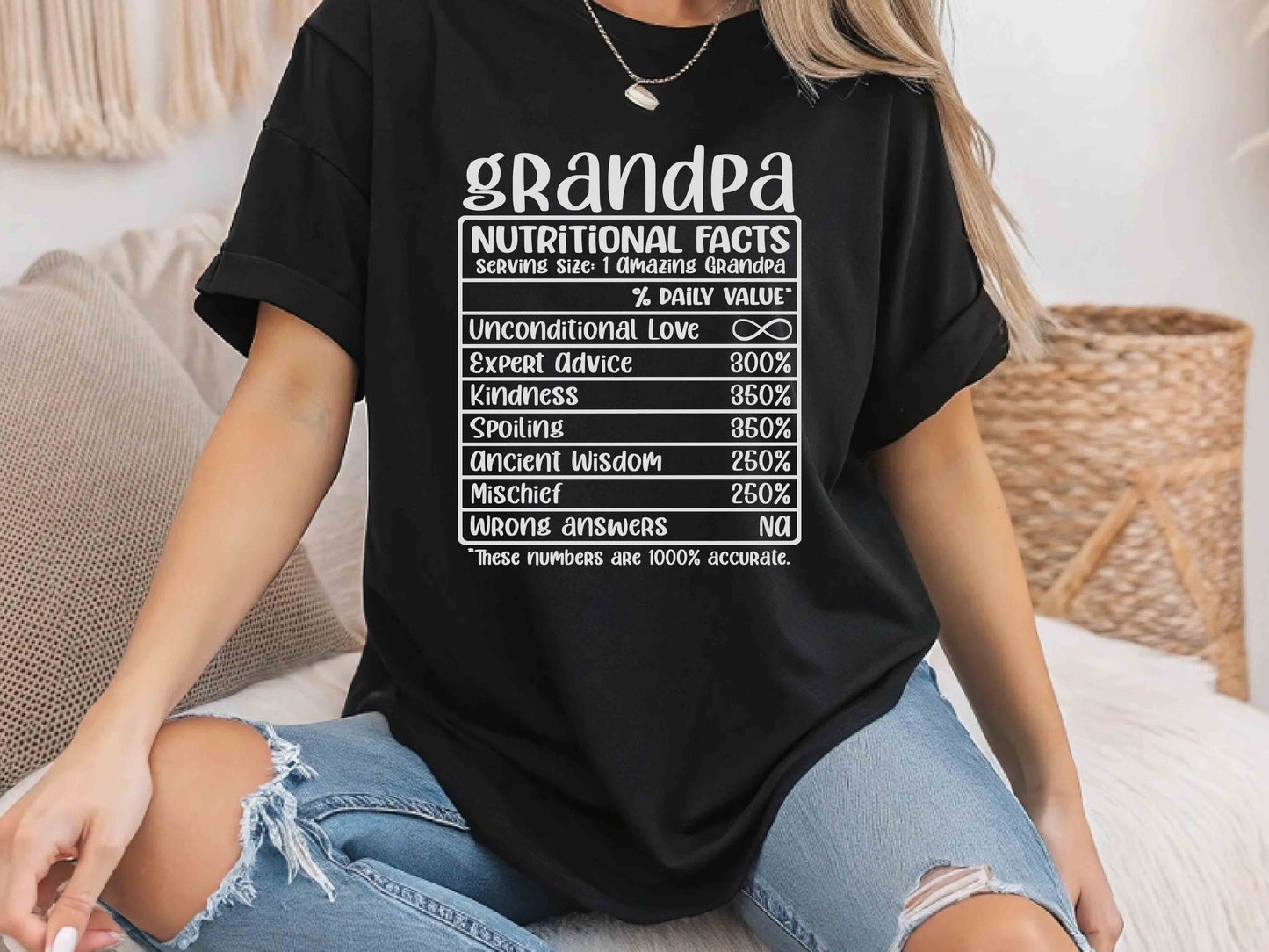 Grandpa Nutrition Facts Shirt, Funny Grandpa Tee, Father's Day Gift, Grandfather T-Shirt, Gift for Grandpa, Birthday Gift, Family Shirt