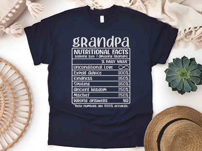 Grandpa Nutrition Facts Shirt, Funny Grandpa Tee, Father's Day Gift, Grandfather T-Shirt, Gift for Grandpa, Birthday Gift, Family Shirt