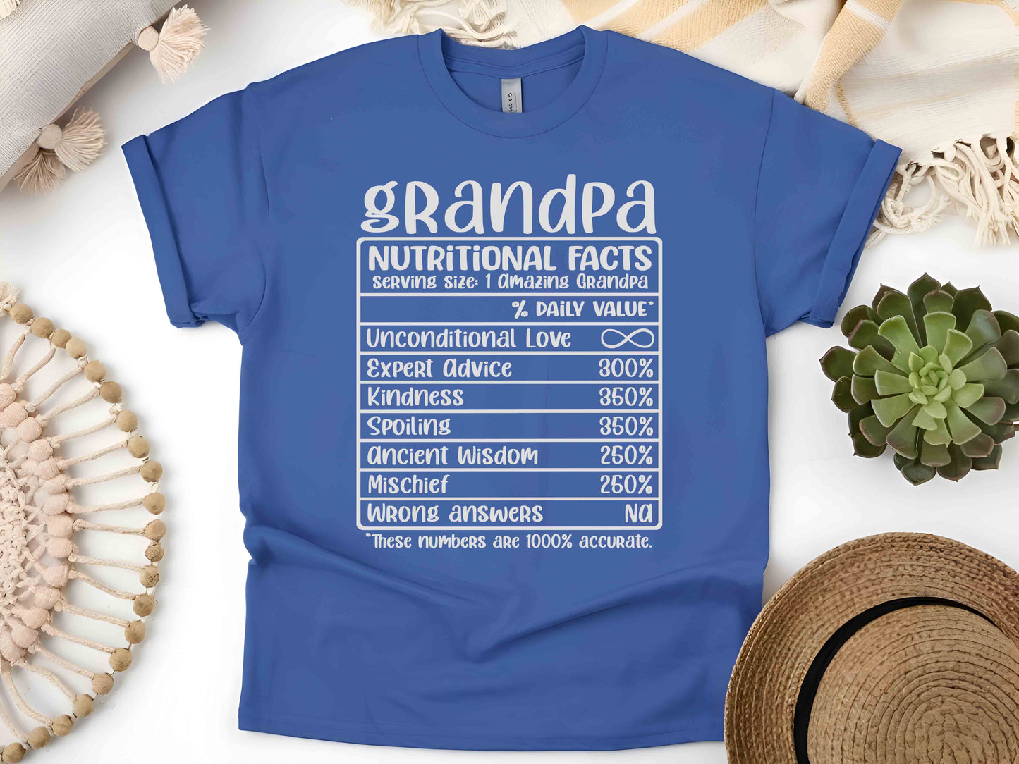 Grandpa Nutrition Facts Shirt, Funny Grandpa Tee, Father's Day Gift, Grandfather T-Shirt, Gift for Grandpa, Birthday Gift, Family Shirt