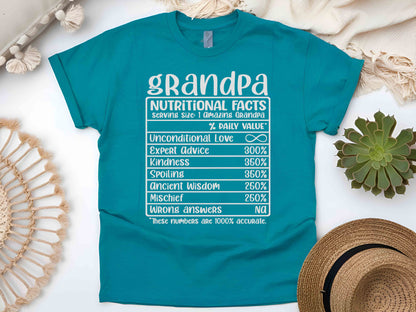 Grandpa Nutrition Facts Shirt, Funny Grandpa Tee, Father's Day Gift, Grandfather T-Shirt, Gift for Grandpa, Birthday Gift, Family Shirt