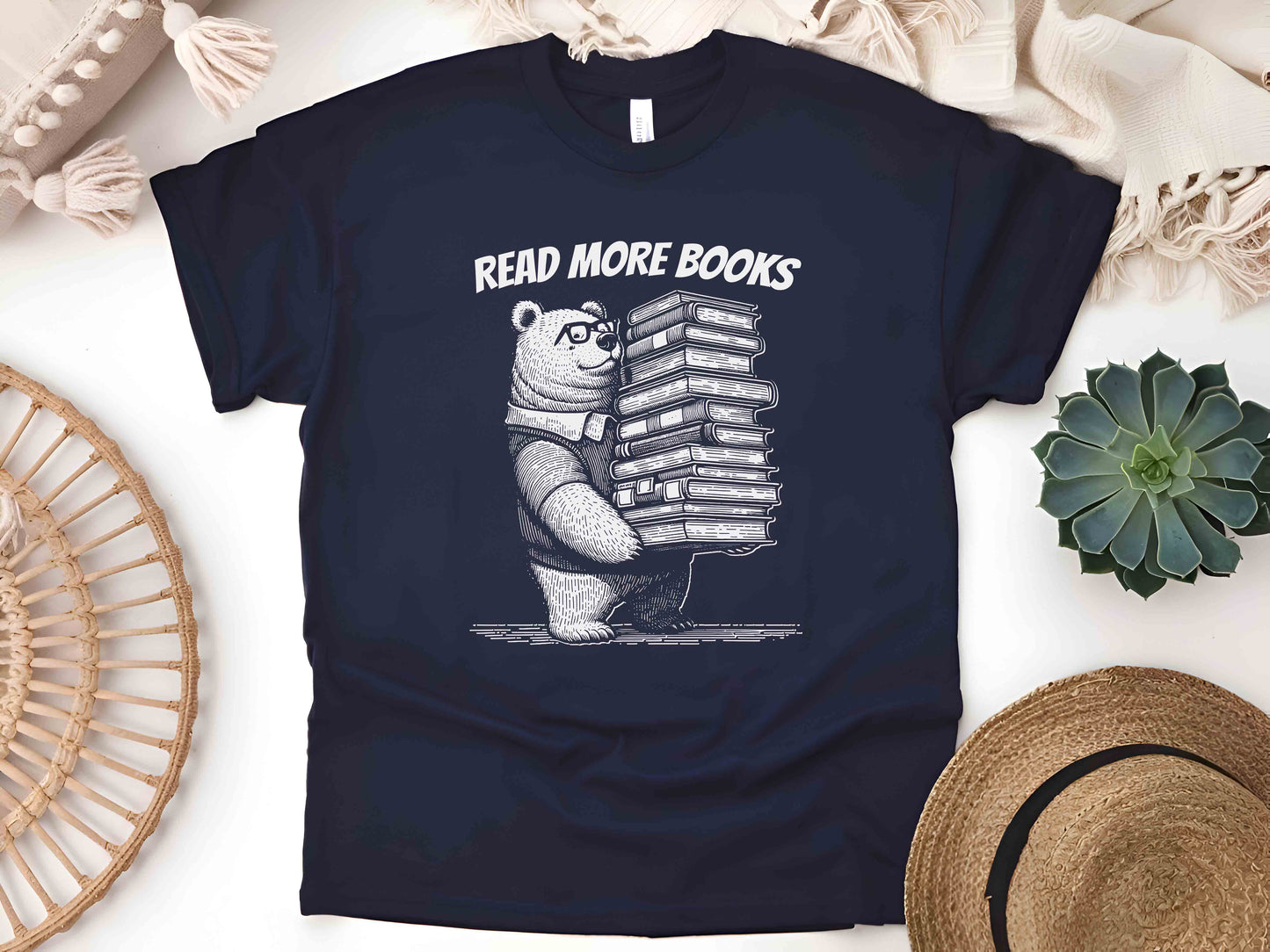 Funny Read More Books Bear Shirt, Retro 90s Book Lover Tee, Vintage Distressed T-Shirt, Cute Literary Gift, Aesthetic Reader Shirt