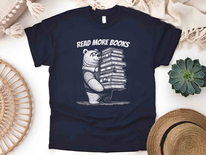 Funny Read More Books Bear Shirt, Retro 90s Book Lover Tee, Vintage Distressed T-Shirt, Cute Literary Gift, Aesthetic Reader Shirt