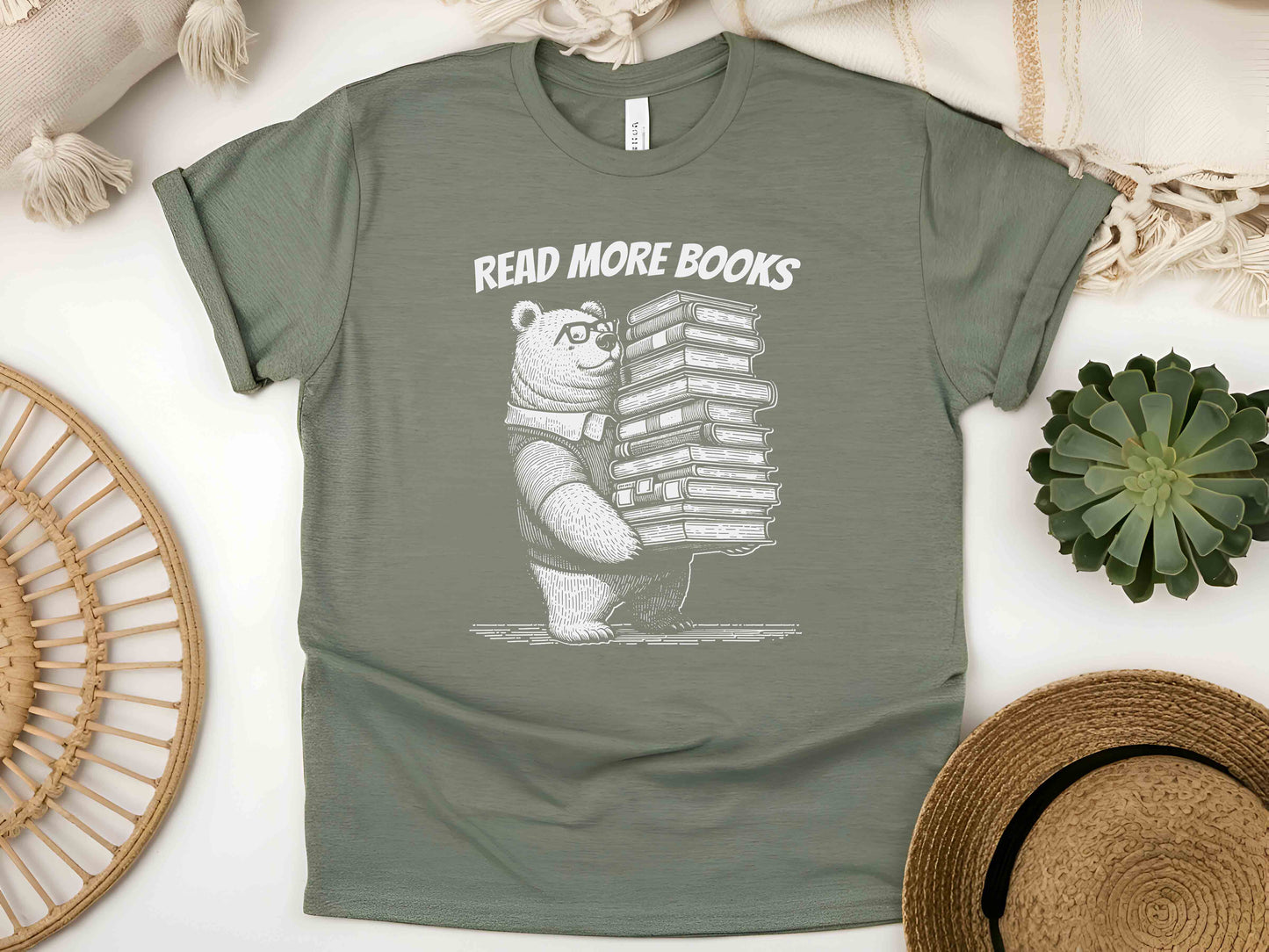 Funny Read More Books Bear Shirt, Retro 90s Book Lover Tee, Vintage Distressed T-Shirt, Cute Literary Gift, Aesthetic Reader Shirt