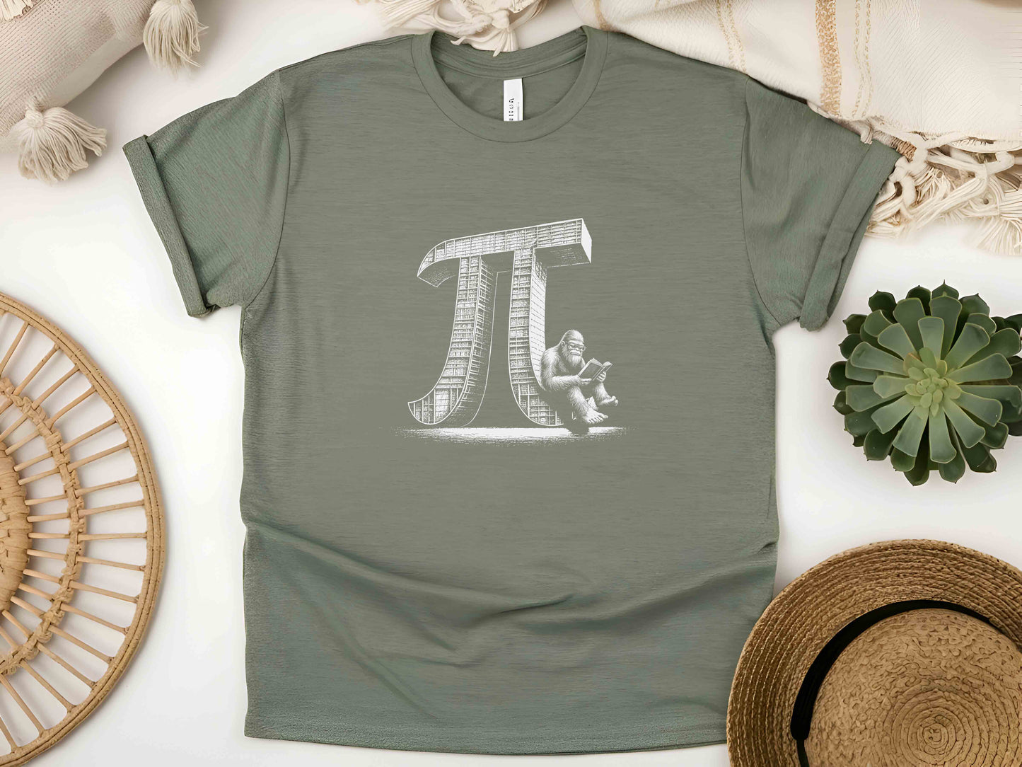 Happy Pi Day Bigfoot Reading Book T-Shirt, Math Teacher Gift, Math Lover Shirt, Pi Day Kids Tee, Bookworm Sasquatch Apparel