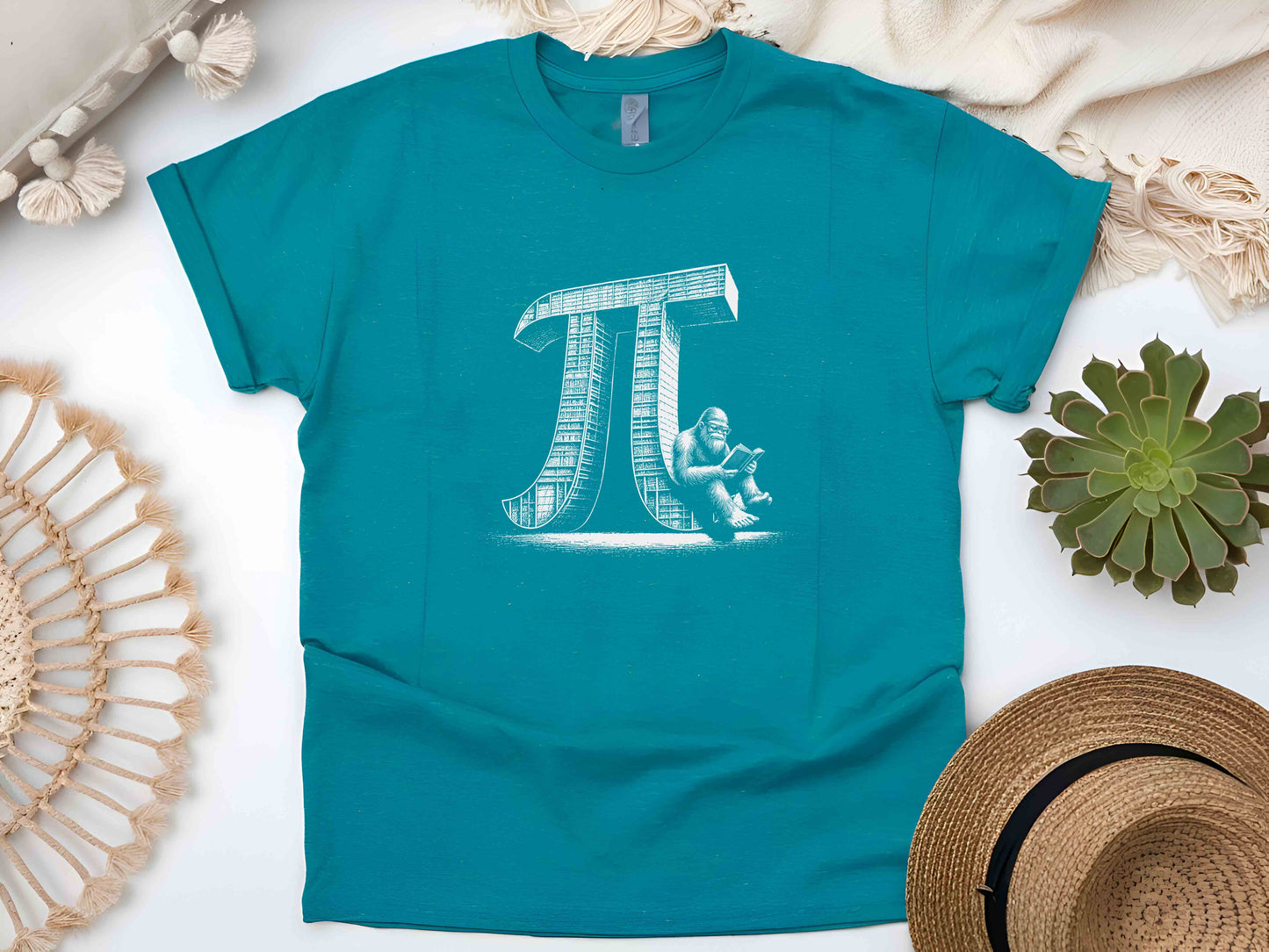 Happy Pi Day Bigfoot Reading Book T-Shirt, Math Teacher Gift, Math Lover Shirt, Pi Day Kids Tee, Bookworm Sasquatch Apparel