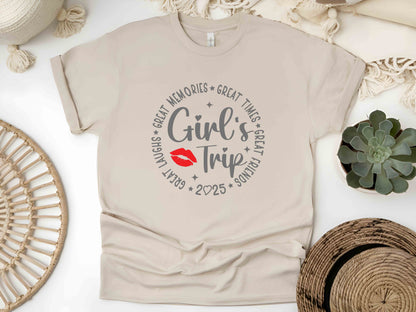 Girls Trip 2025 Shirt, Great Memories Tee, Girls Vacation Shirt, Besties Travel Gift, Matching Girls Weekend Shirt