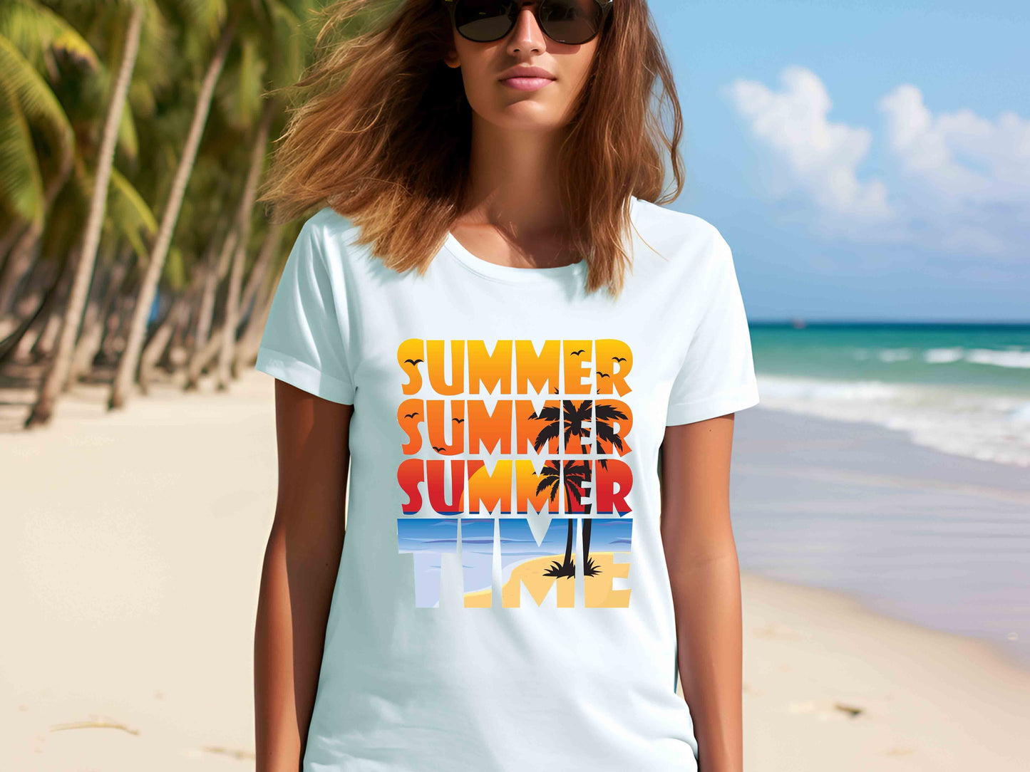 Summer Palm Tree T-Shirt – Funny Vacation Shirt – Gift for Mom, Daughter, Friends