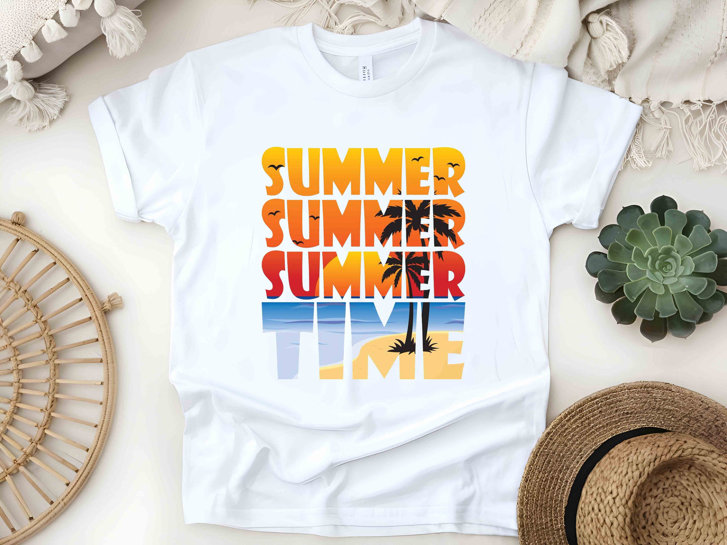 Summer Palm Tree T-Shirt – Funny Vacation Shirt – Gift for Mom, Daughter, Friends