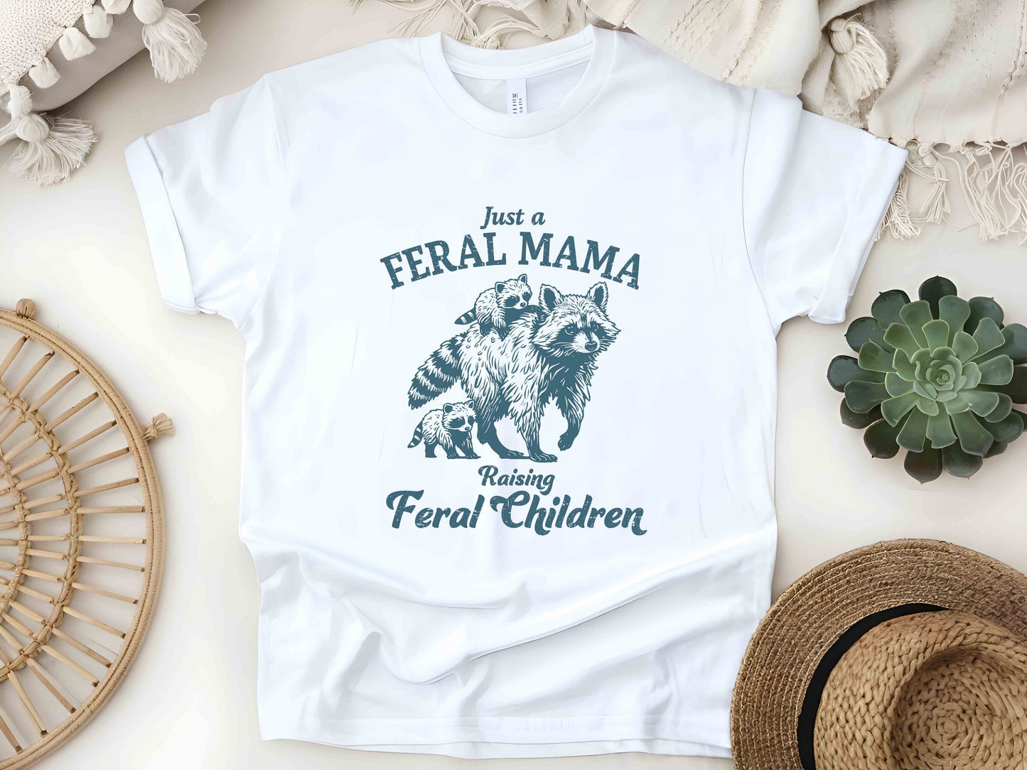 Just a Feral Mama Raising Feral Children Shirt, Funny Mom Shirt, Raccoon Lover Tee, Wild Mom Life Shirt, Chaos Coordinator Gift