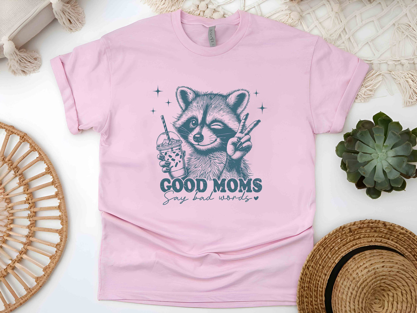 Good Moms Say Bad Words Shirt, Funny Mom Shirt, Raccoon Lover Tee, Feral Mom Gift, Mother's Day Shirt, Trendy Mom Life Apparel