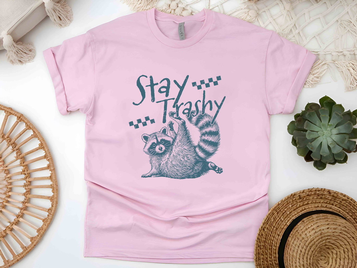 Stay Trashy Shirt, Funny Raccoon Tee, Meme Graphic T-Shirt, Sarcastic Animal Shirt, Raccoon Mom, Mother's Day Gift