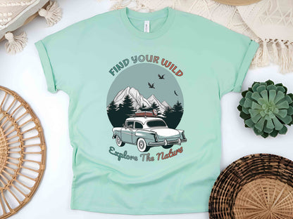 Find Your Wild Live Free Unisex Tee, Outdoor Adventure Shirt, Nature Lover T-Shirt, Motivational Wilderness Tee, Casual Graphic Tee