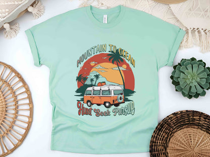 Mountain And Ocean Shirt, Hunt Seek Pursue Tee, Adventure Shirt, Nature Lover Gift, Camping Shirt, Outdoorsy Tee, Hiking Shirt