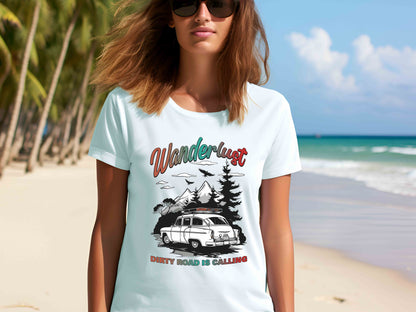 Wanderlust Shirt, Dirty Road Is Calling Tee, Family Travel Shirt, Summer Vacation Tee, Caravan Trip Shirt, Vintage Car Tee, Camping Shirt