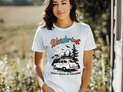 Wanderlust Shirt, Dirty Road Is Calling Tee, Family Travel Shirt, Summer Vacation Tee, Caravan Trip Shirt, Vintage Car Tee, Camping Shirt