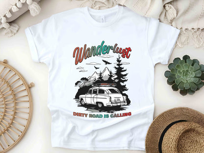 Wanderlust Shirt, Dirty Road Is Calling Tee, Family Travel Shirt, Summer Vacation Tee, Caravan Trip Shirt, Vintage Car Tee, Camping Shirt