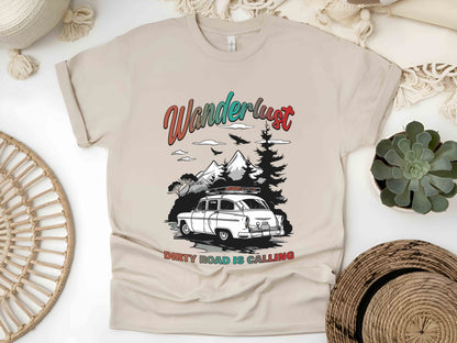 Wanderlust Shirt, Dirty Road Is Calling Tee, Family Travel Shirt, Summer Vacation Tee, Caravan Trip Shirt, Vintage Car Tee, Camping Shirt