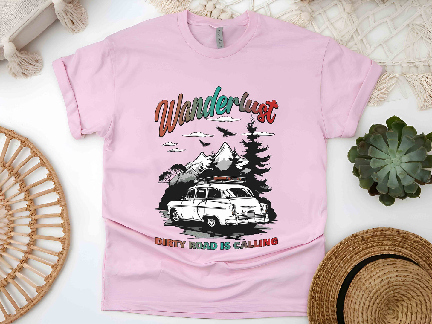 Wanderlust Shirt, Dirty Road Is Calling Tee, Family Travel Shirt, Summer Vacation Tee, Caravan Trip Shirt, Vintage Car Tee, Camping Shirt