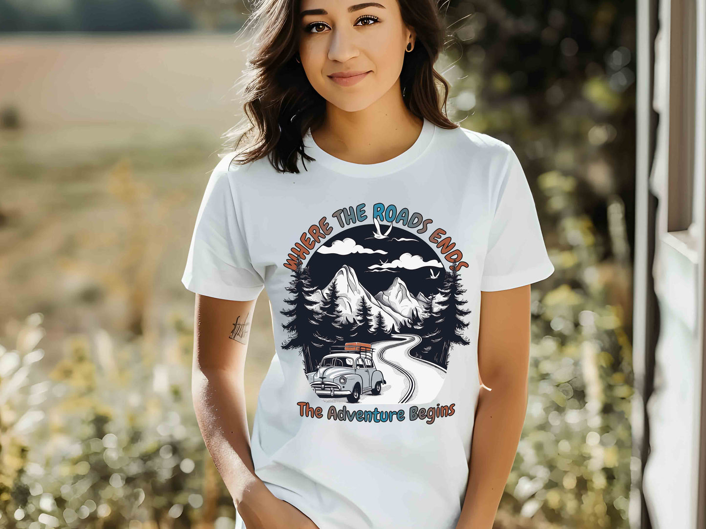 Where The Road Ends The Adventure Begins Shirt, Road Trip Tee, Caravan Life Shirt, Offroad Adventure Tee, Camping Shirt, Travel Gift