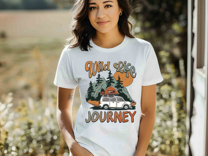 Wild Life Journey Shirt, Caravan Life Tee, Road Trip Shirt, Offroad Adventure Tee, Family Travel Shirt, Camping Shirt, Vintage Car Tee