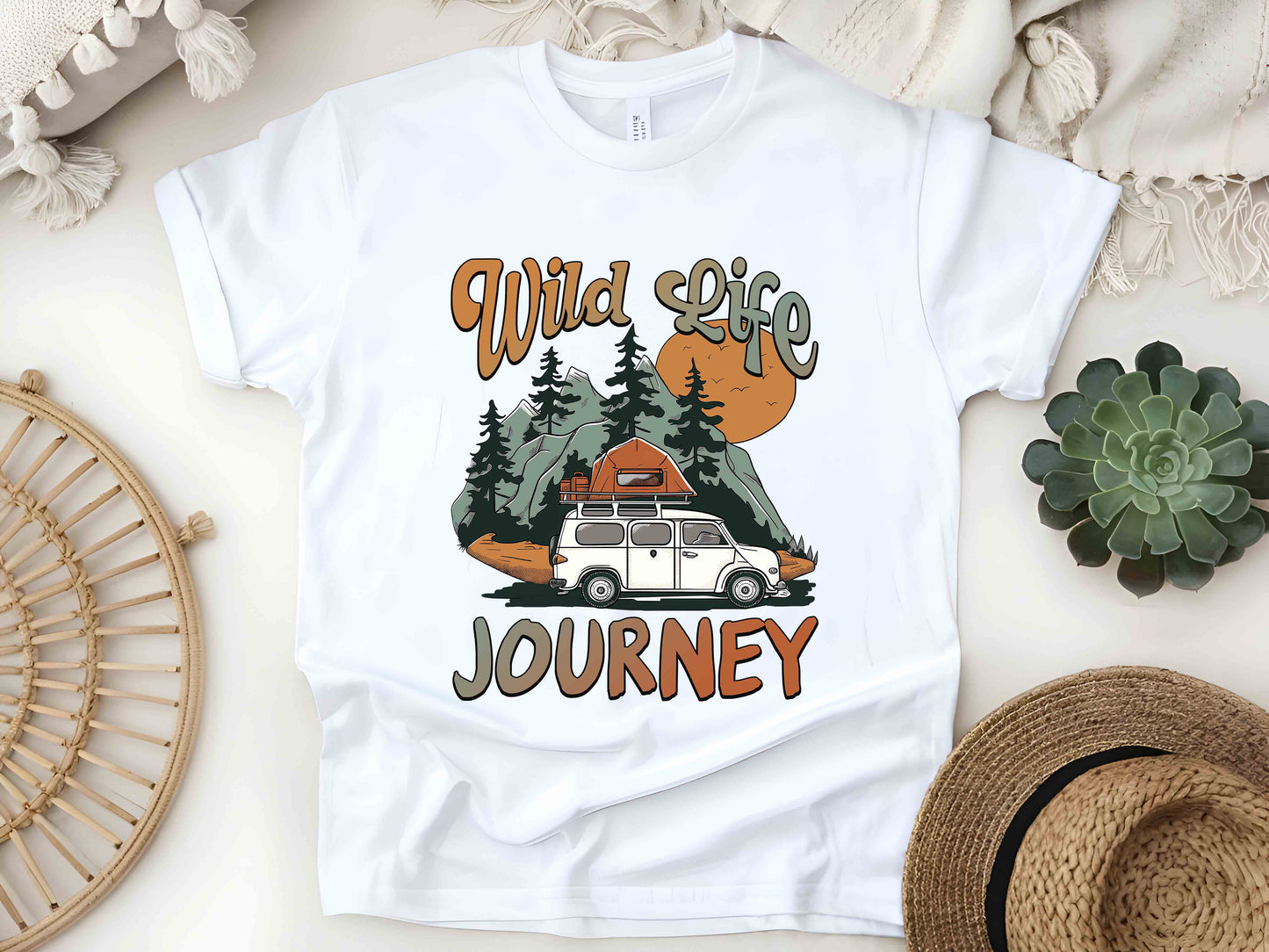 Wild Life Journey Shirt, Caravan Life Tee, Road Trip Shirt, Offroad Adventure Tee, Family Travel Shirt, Camping Shirt, Vintage Car Tee