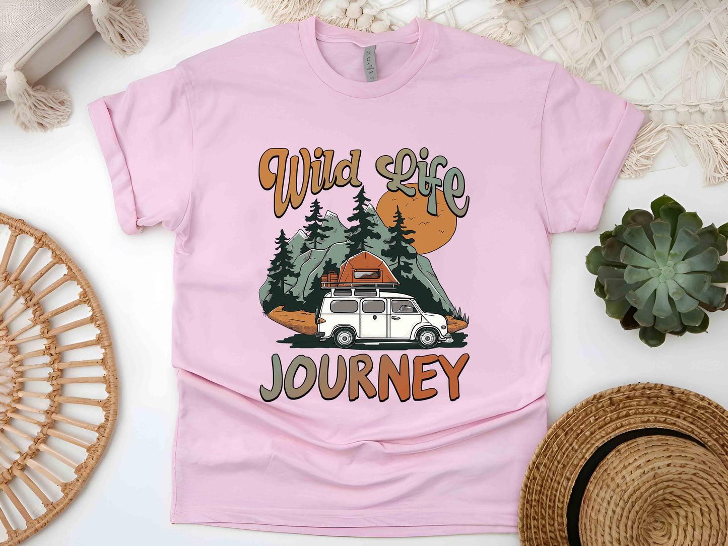 Wild Life Journey Shirt, Caravan Life Tee, Road Trip Shirt, Offroad Adventure Tee, Family Travel Shirt, Camping Shirt, Vintage Car Tee