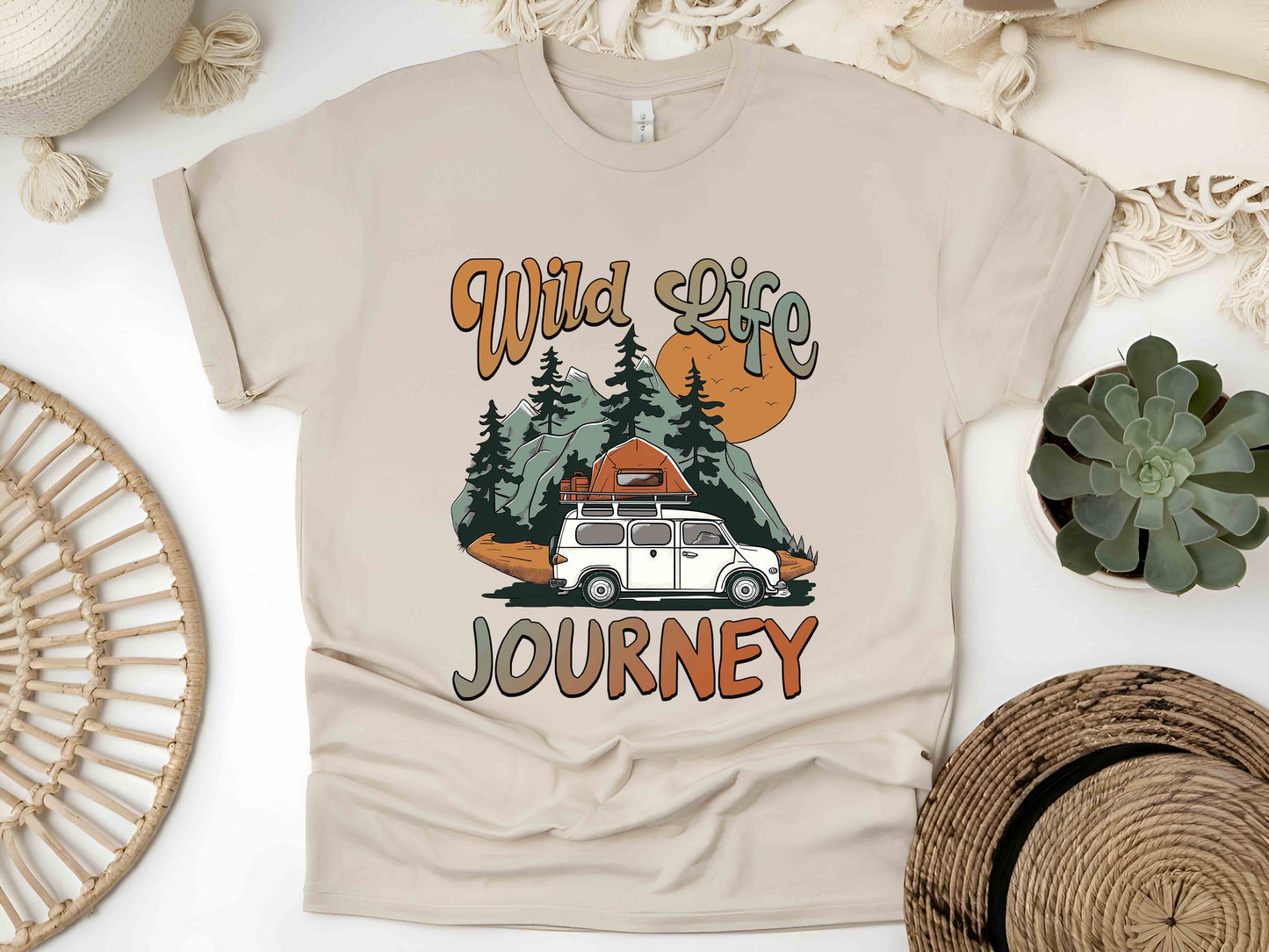 Wild Life Journey Shirt, Caravan Life Tee, Road Trip Shirt, Offroad Adventure Tee, Family Travel Shirt, Camping Shirt, Vintage Car Tee