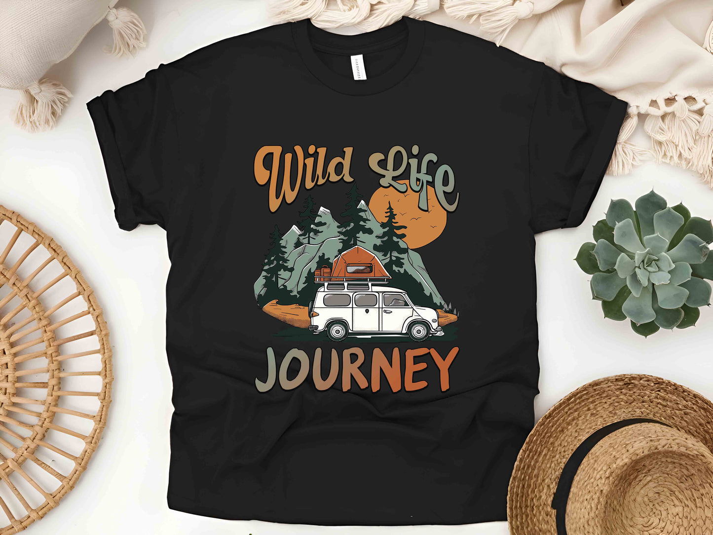 Wild Life Journey Shirt, Caravan Life Tee, Road Trip Shirt, Offroad Adventure Tee, Family Travel Shirt, Camping Shirt, Vintage Car Tee