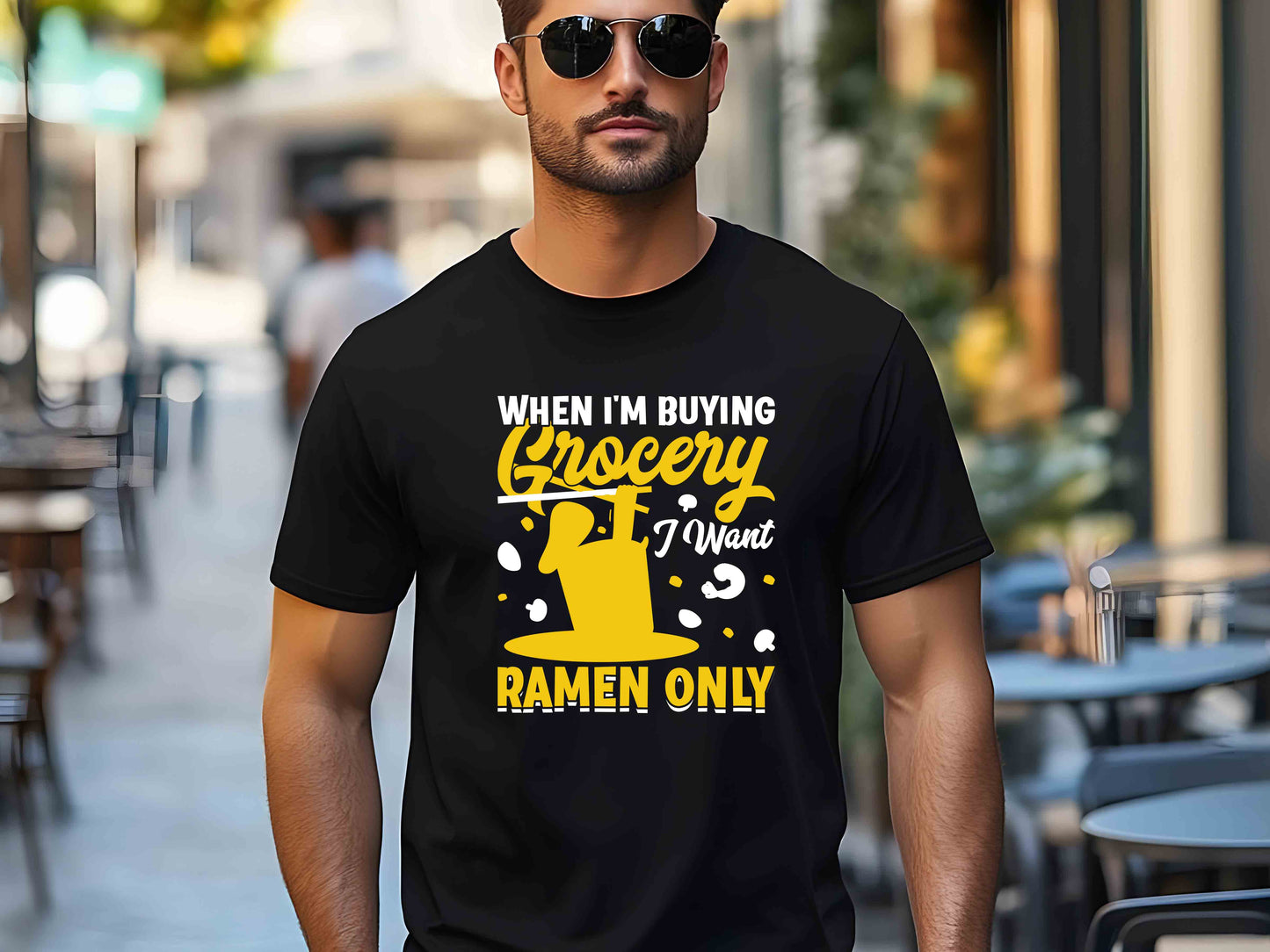 When I'm Buying Groceries I Want Ramen Only Tee, Funny Noodle Shirt, Ramen Lovers T-Shirt, Anime Foodie Shirt, Japanese Ramen Tee