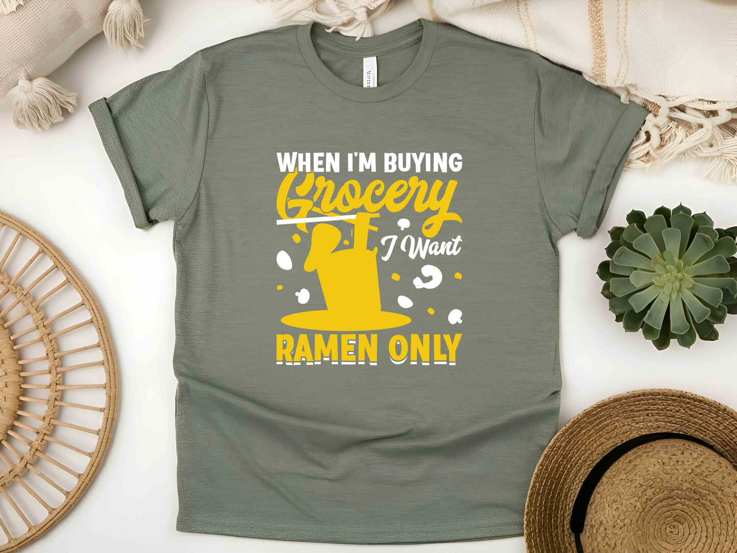 When I'm Buying Groceries I Want Ramen Only Tee, Funny Noodle Shirt, Ramen Lovers T-Shirt, Anime Foodie Shirt, Japanese Ramen Tee