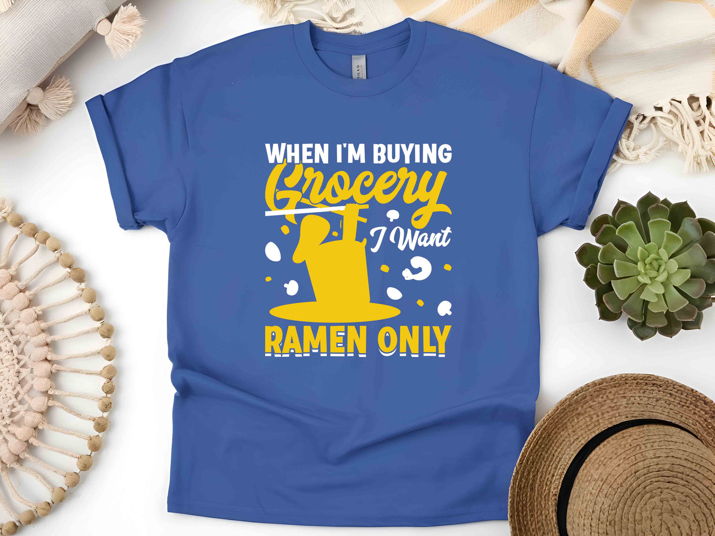 When I'm Buying Groceries I Want Ramen Only Tee, Funny Noodle Shirt, Ramen Lovers T-Shirt, Anime Foodie Shirt, Japanese Ramen Tee