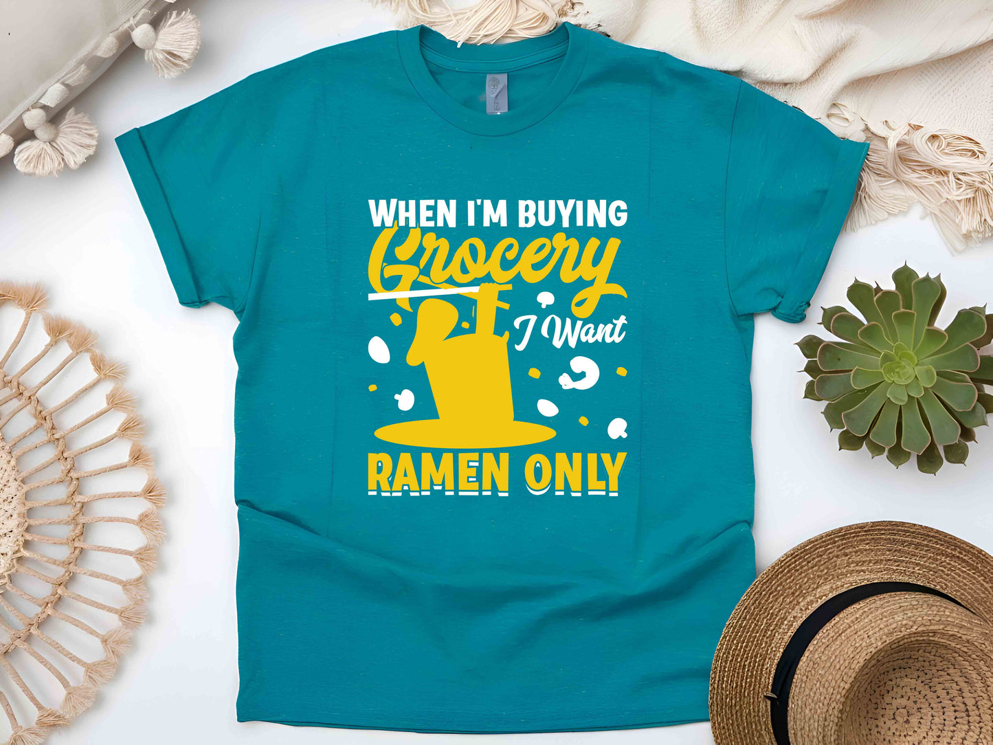 When I'm Buying Groceries I Want Ramen Only Tee, Funny Noodle Shirt, Ramen Lovers T-Shirt, Anime Foodie Shirt, Japanese Ramen Tee