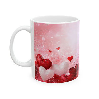 Romantic Heart Ceramic Mug - Perfect Gift for Valentine's Day, Anniversaries & Love Celebrations