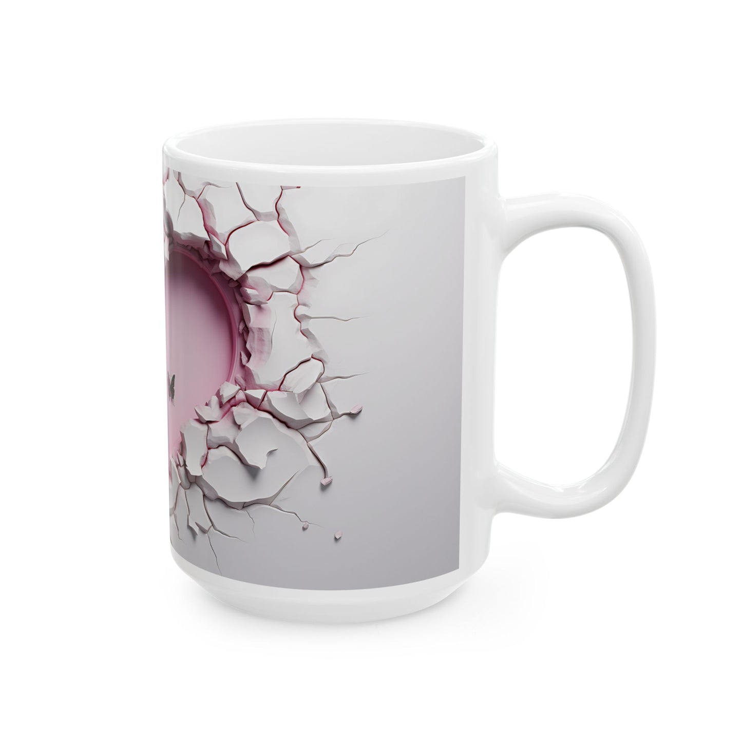 Butterfly Heart Ceramic Mug – Perfect Gift for Love & Nature Enthusiasts - Valentine Gift (15oz)