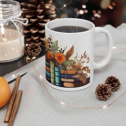 Cozy Bookshelf Ceramic Mug - Cute Coffee Cup for Book Lovers - Valentine Gift