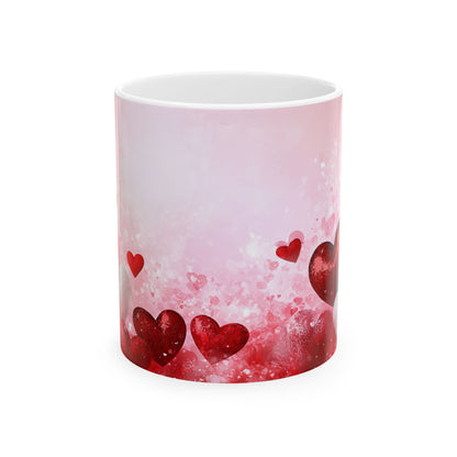 Romantic Heart Ceramic Mug - Perfect Gift for Valentine's Day, Anniversaries & Love Celebrations