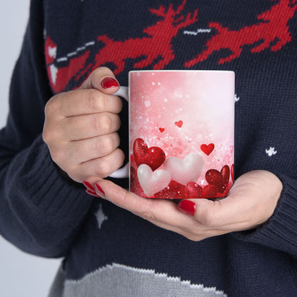 Romantic Heart Ceramic Mug - Perfect Gift for Valentine's Day, Anniversaries & Love Celebrations